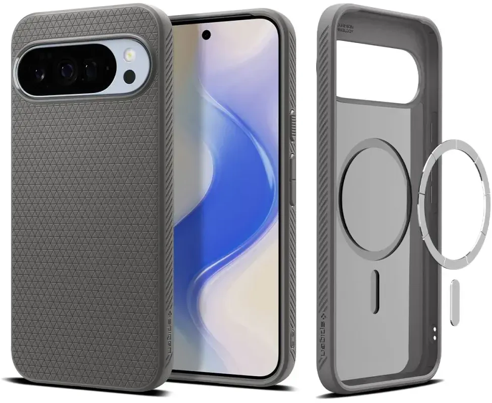 „Spigen Liquid Air Mag MagSafe“ dėklas, skirtas „Google Pixel 10 Pro XL“ – pilkas