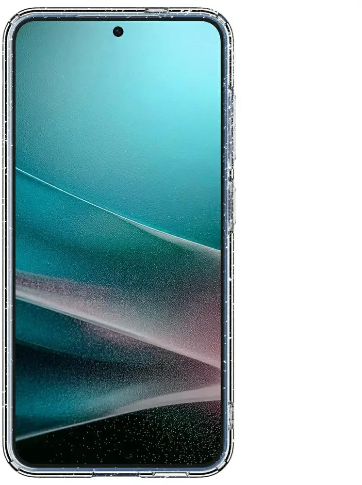 Dėklas Spigen skystųjų kristalų „Samsung Galaxy S25“ – blizgučiai skaidrūs