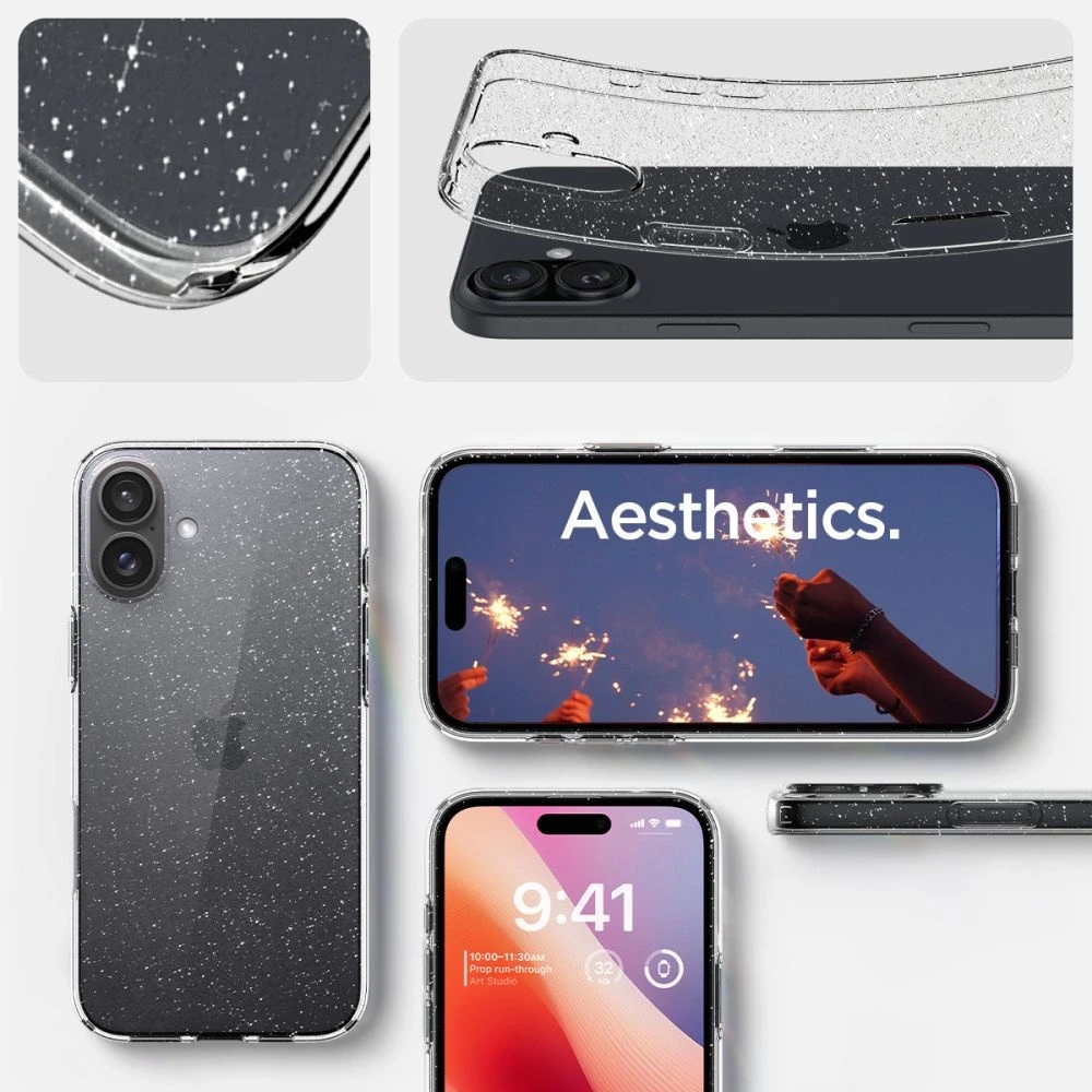 Apple iPhone 16 Spigen Liquid Crystal Glitter Crystal dėklas telefonui skaidrus