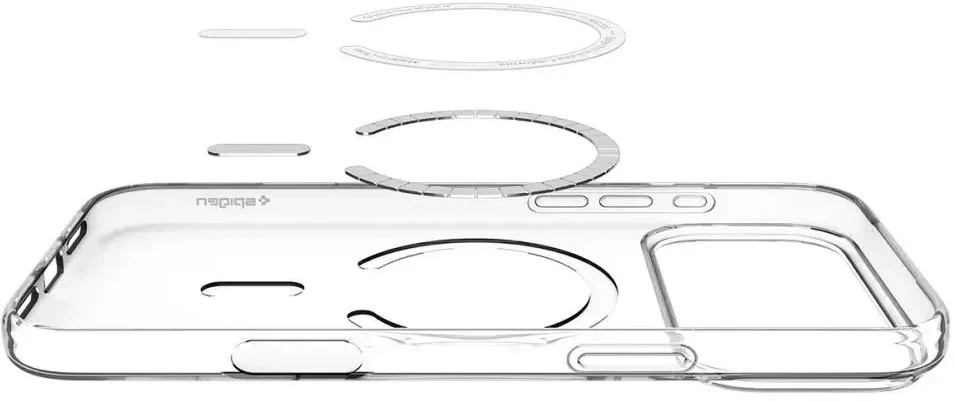 Dėklas Spigen LIQUID CRYSTAL MagSafe iPhone 17 Pro Max / 18 Pro Max SKAIDRUS/Baltas