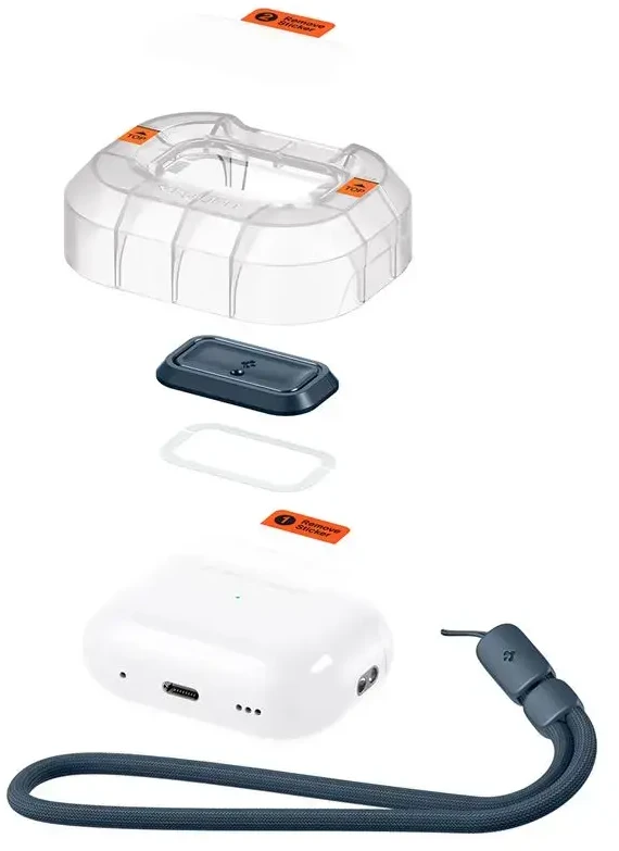 Dėklas Spigen Lock Fit M, metalinis skalūnas - AirPods Pro (2-os/1-os kartos)