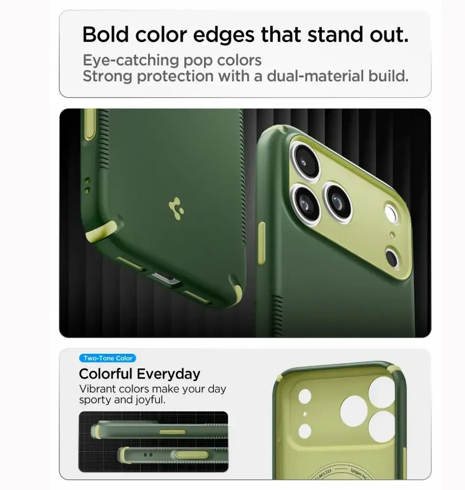 Dėklas SPIGEN case NANO POP HYBRID compatible with MagSafe for IPHONE 18 Pro Max / 17 Pro Max avo žalias