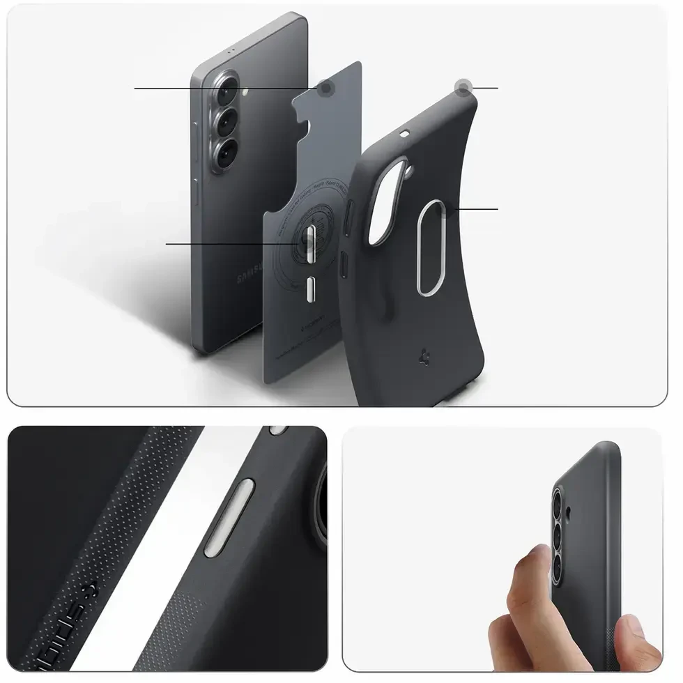 Spigen Nano POP Mag MagSafe dėklas Samsung Galaxy S26 Juodas sesame