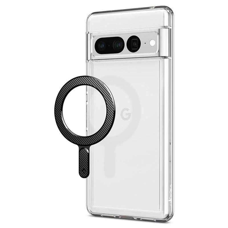 Dėklas Spigen OneTap Ring magnetinė plokštelė, anglies raštas