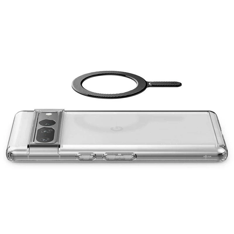 Dėklas Spigen OneTap Ring magnetinė plokštelė, anglies raštas