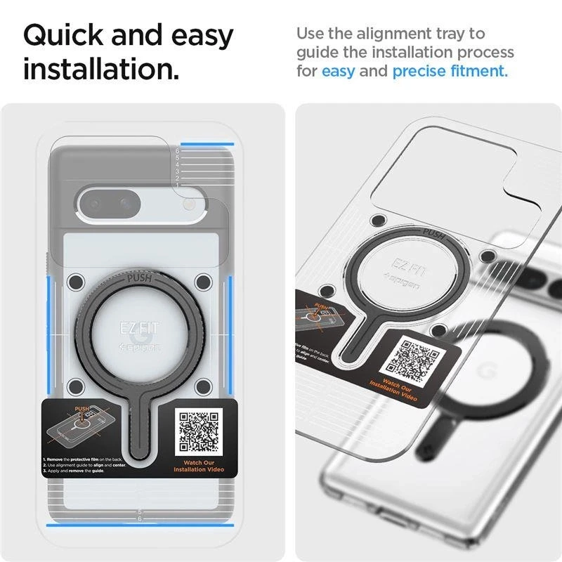 Dėklas Spigen OneTap Ring magnetinė plokštelė, anglies raštas