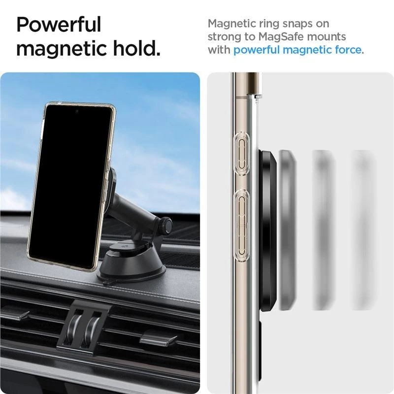 Dėklas Spigen OneTap Ring magnetinė plokštelė, anglies raštas