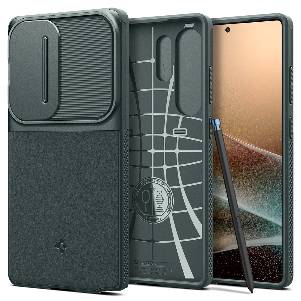 Spigen Optik Armor dėklas skirtas Samsung Galaxy S25 Ultra – žalios spalvos