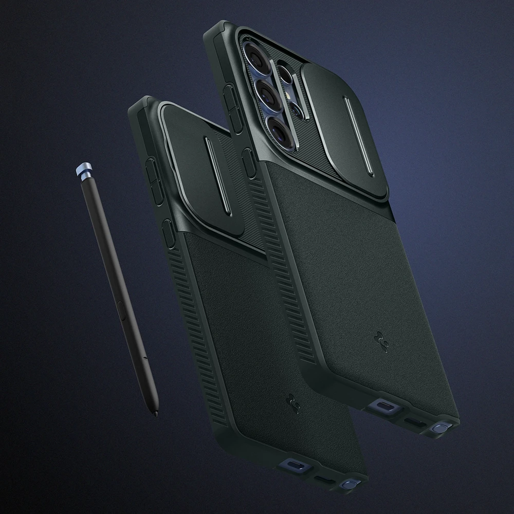 Spigen Optik Armor dėklas skirtas Samsung Galaxy S25 Ultra – žalios spalvos