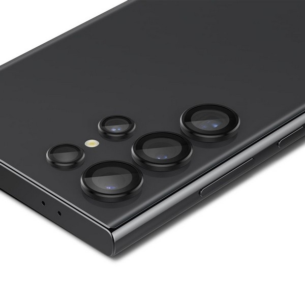 Samsung Galaxy S24 Ultra Spigen Optik. TR „EZ FIT“ kameros apsauga, 2 vnt., juodos spalvos