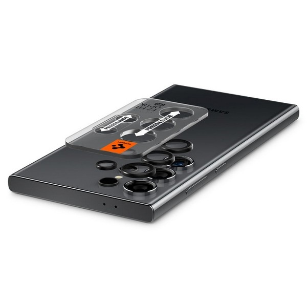 Samsung Galaxy S24 Ultra Spigen Optik. TR „EZ FIT“ kameros apsauga, 2 vnt., juodos spalvos