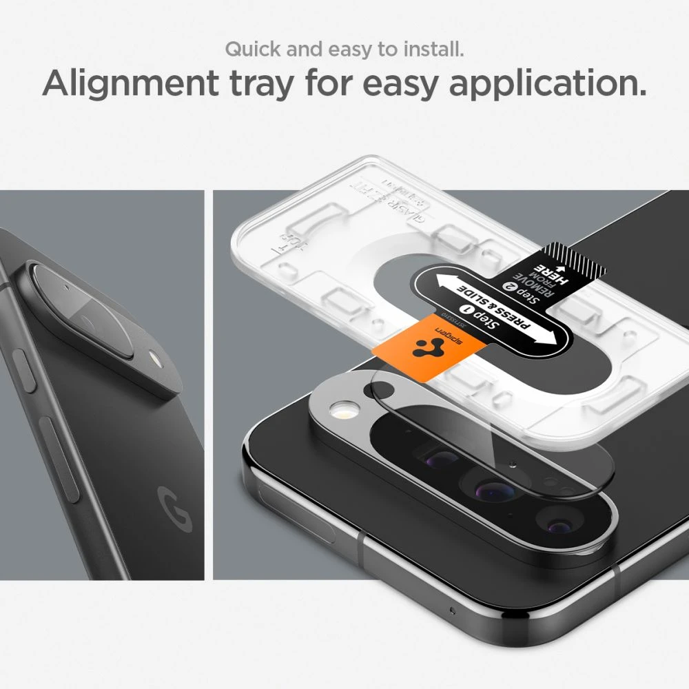 „Spigen Glass tR EZ Fit Optik“ 2 vnt., krištolo skaidrumo – „Google Pixel 9“