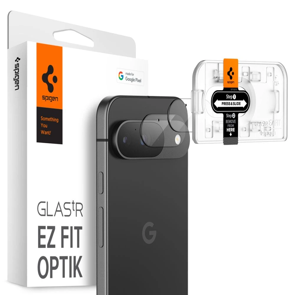 „Spigen Glass tR EZ Fit Optik“ 2 vnt., krištolo skaidrumo – „Google Pixel 9“