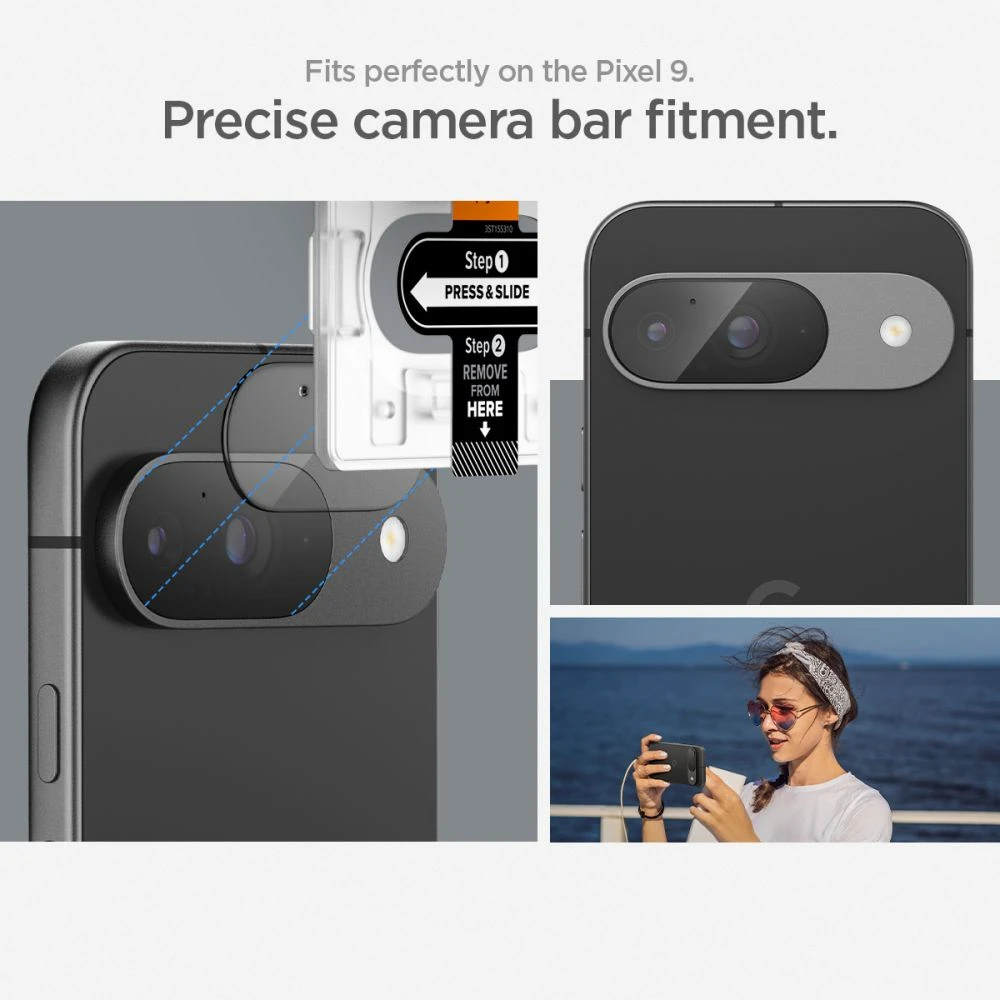 „Spigen Glass tR EZ Fit Optik“ 2 vnt., krištolo skaidrumo – „Google Pixel 9“