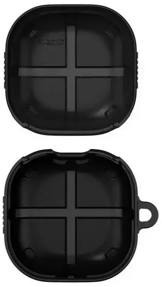 Spigen Rugged Armor, juodos spalvos – Samsung Galaxy Buds FE/Buds 2/Buds Pro 2/Buds Pro/Buds Live