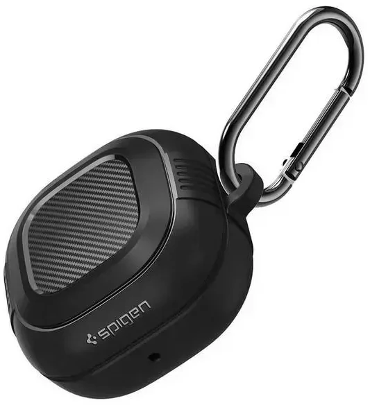 Spigen Rugged Armor, juodos spalvos – Samsung Galaxy Buds FE/Buds 2/Buds Pro 2/Buds Pro/Buds Live