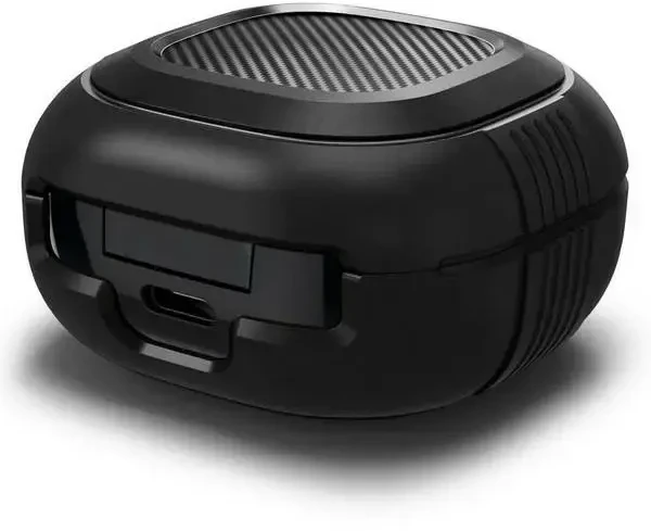 Spigen Rugged Armor, juodos spalvos – Samsung Galaxy Buds FE/Buds 2/Buds Pro 2/Buds Pro/Buds Live