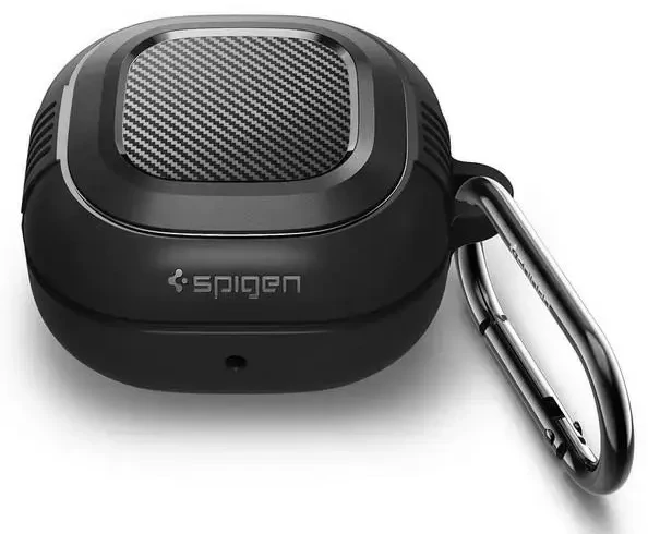 Spigen Rugged Armor, juodos spalvos – Samsung Galaxy Buds FE/Buds 2/Buds Pro 2/Buds Pro/Buds Live