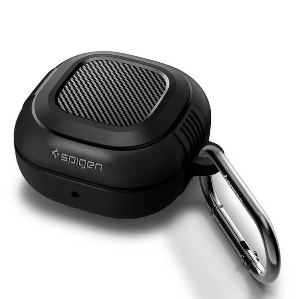 Spigen Rugged Armor, juodos spalvos – Samsung Galaxy Buds FE/Buds 2/Buds Pro 2/Buds Pro/Buds Live