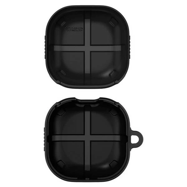 Spigen Rugged Armor, juodos spalvos – Samsung Galaxy Buds FE/Buds 2/Buds Pro 2/Buds Pro/Buds Live