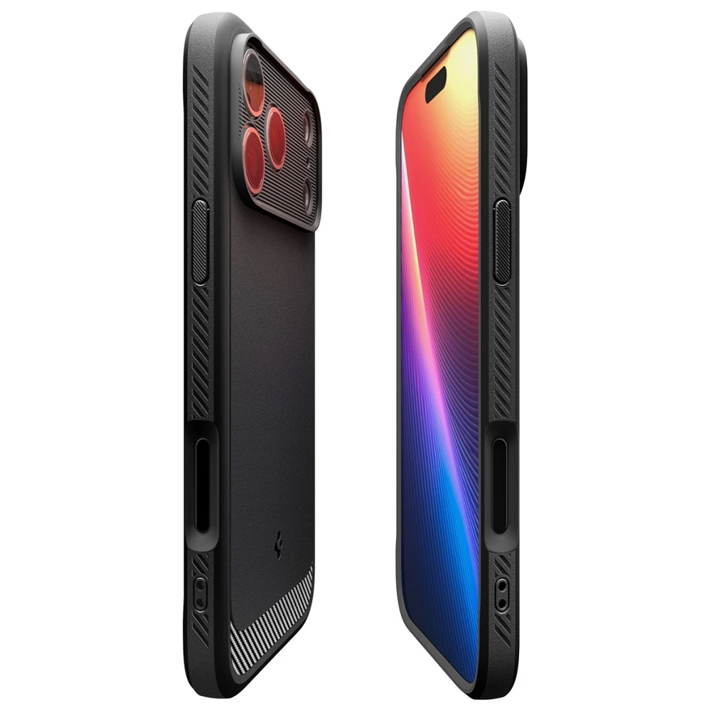 SPIGEN dėklas RUGGED ARMOR MAG, suderinamas su MagSafe, skirtas IPHONE 17 Pro Max, matinis juodas