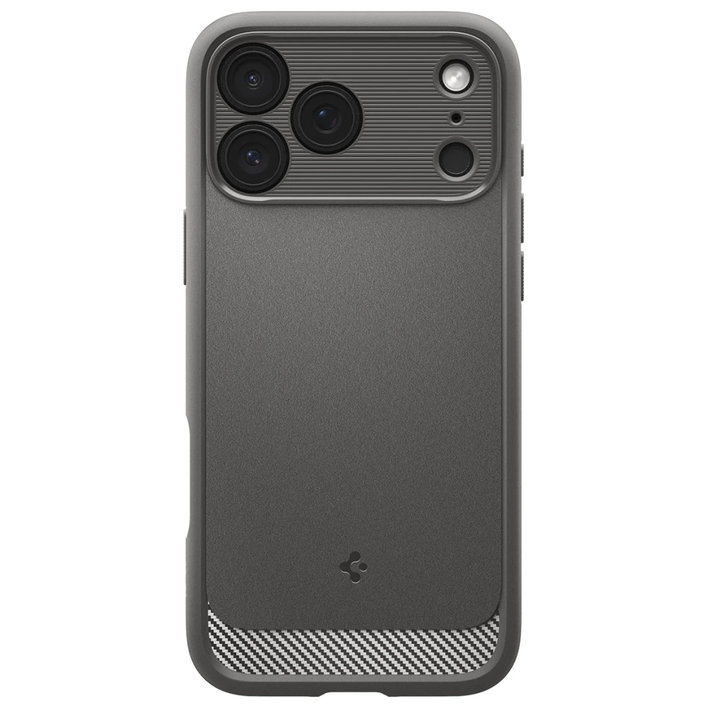 Spigen Rugged Armor Mag MagSafe dėklas skirtas iPhone 17 Pro – pilkos spalvos
