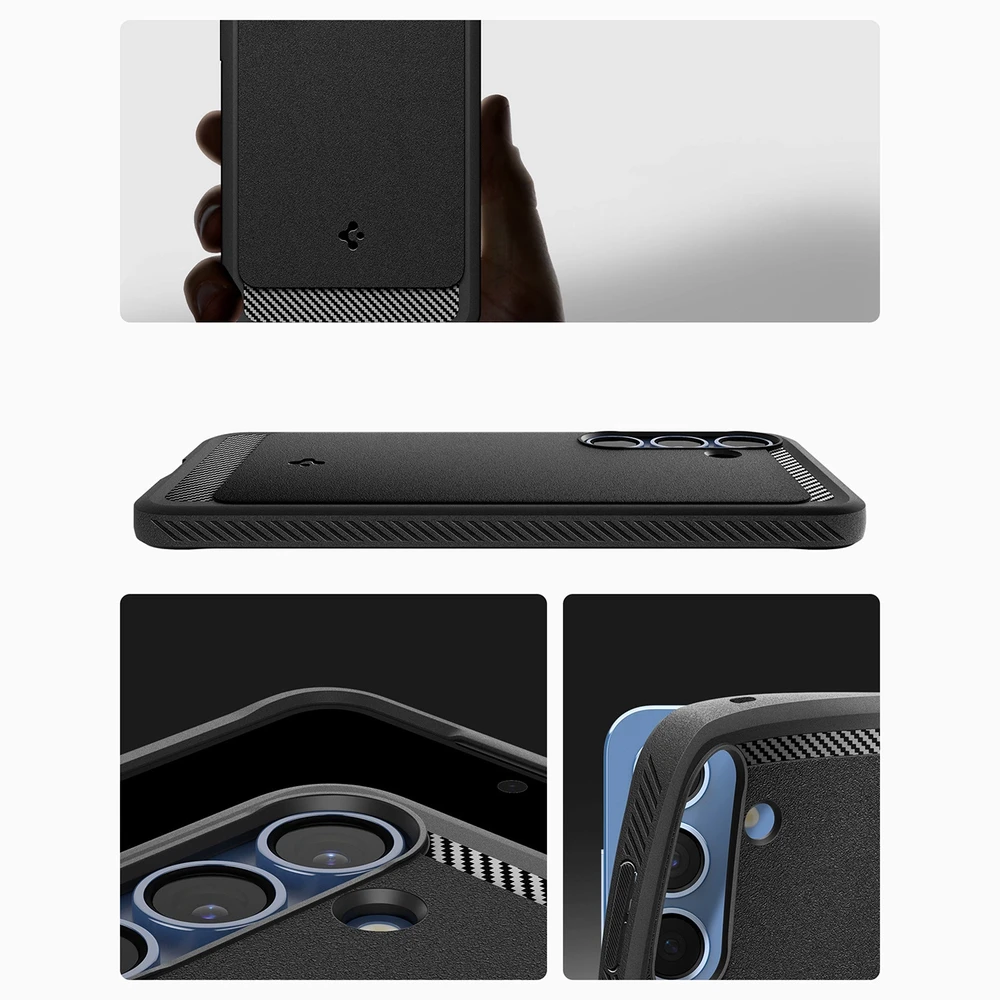 Dėklas Spigen Rugged Armor MagSafe, matinės juodos spalvos – Samsung Galaxy S25+