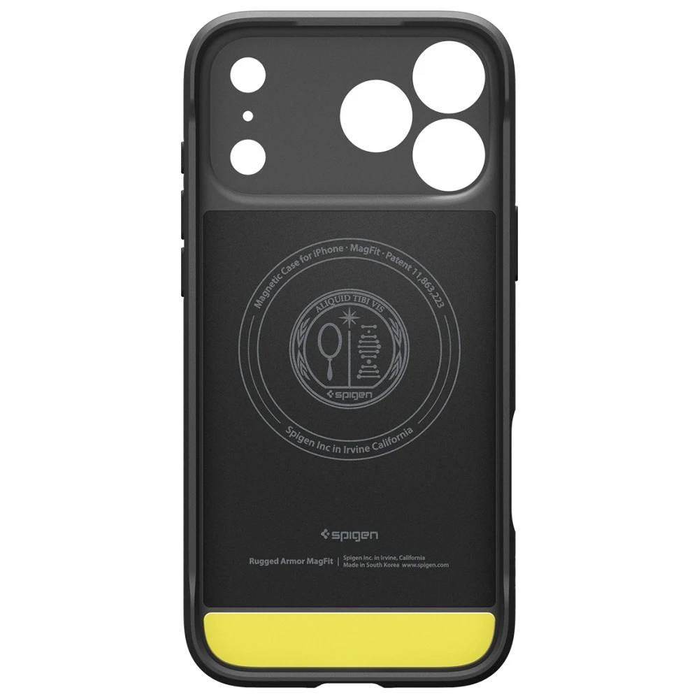 SPIGEN dėklas RUGGED ARMOR MAG, suderinamas su MagSafe, skirtas IPHONE 17 Pro Max, matinis juodas