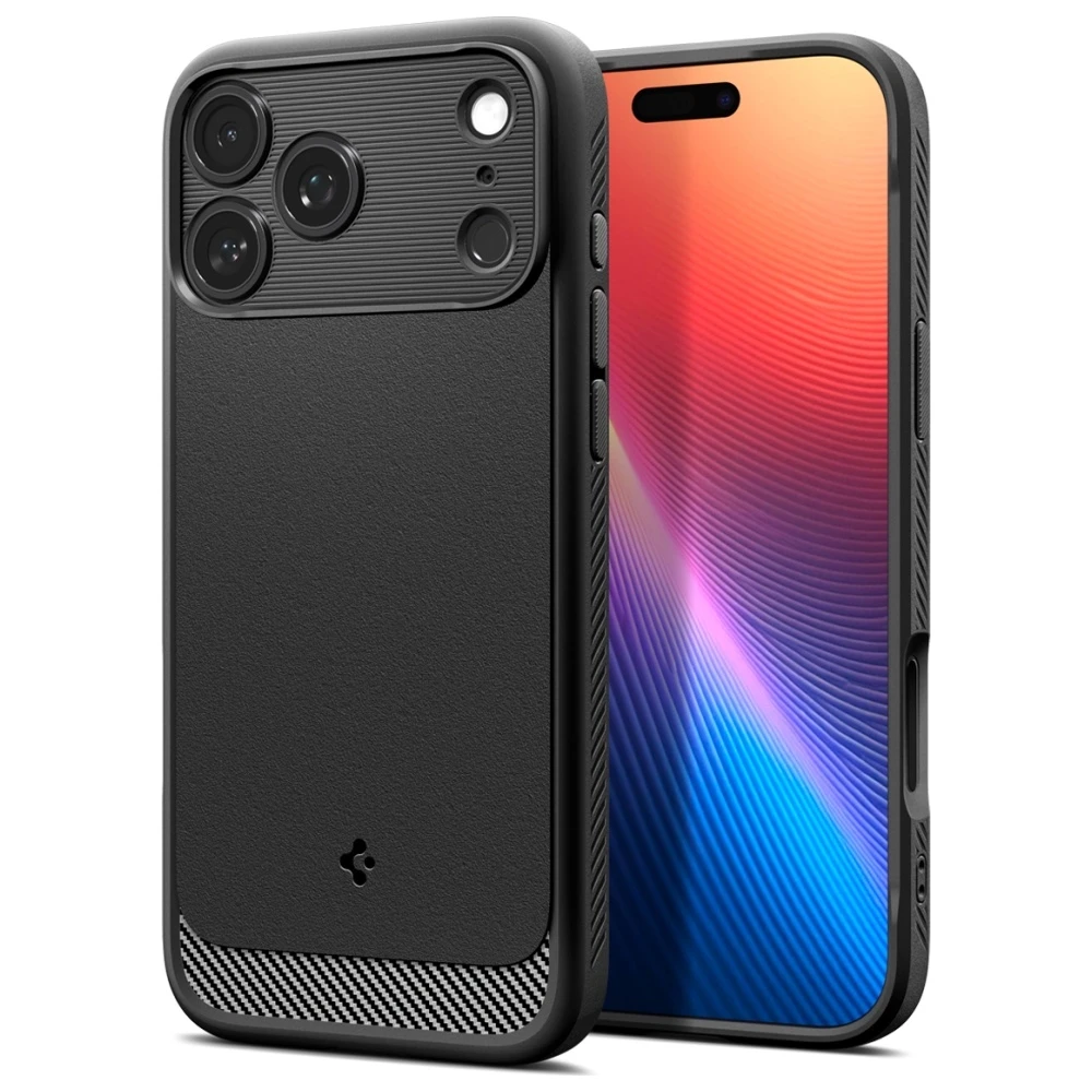 SPIGEN dėklas RUGGED ARMOR MAG, suderinamas su MagSafe, skirtas IPHONE 17 Pro Max, matinis juodas