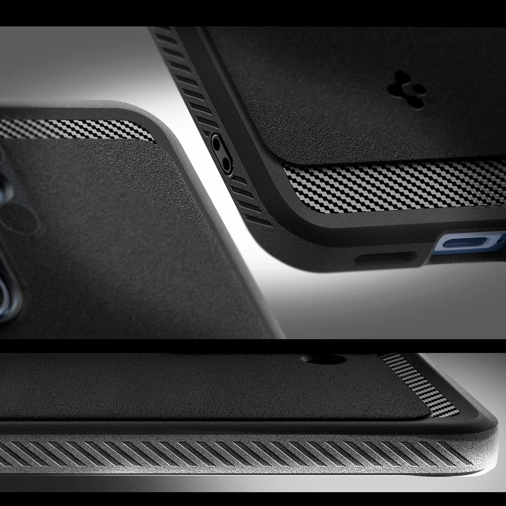 Dėklas Spigen Rugged Armor MagSafe, matinės juodos spalvos – Samsung Galaxy S25+