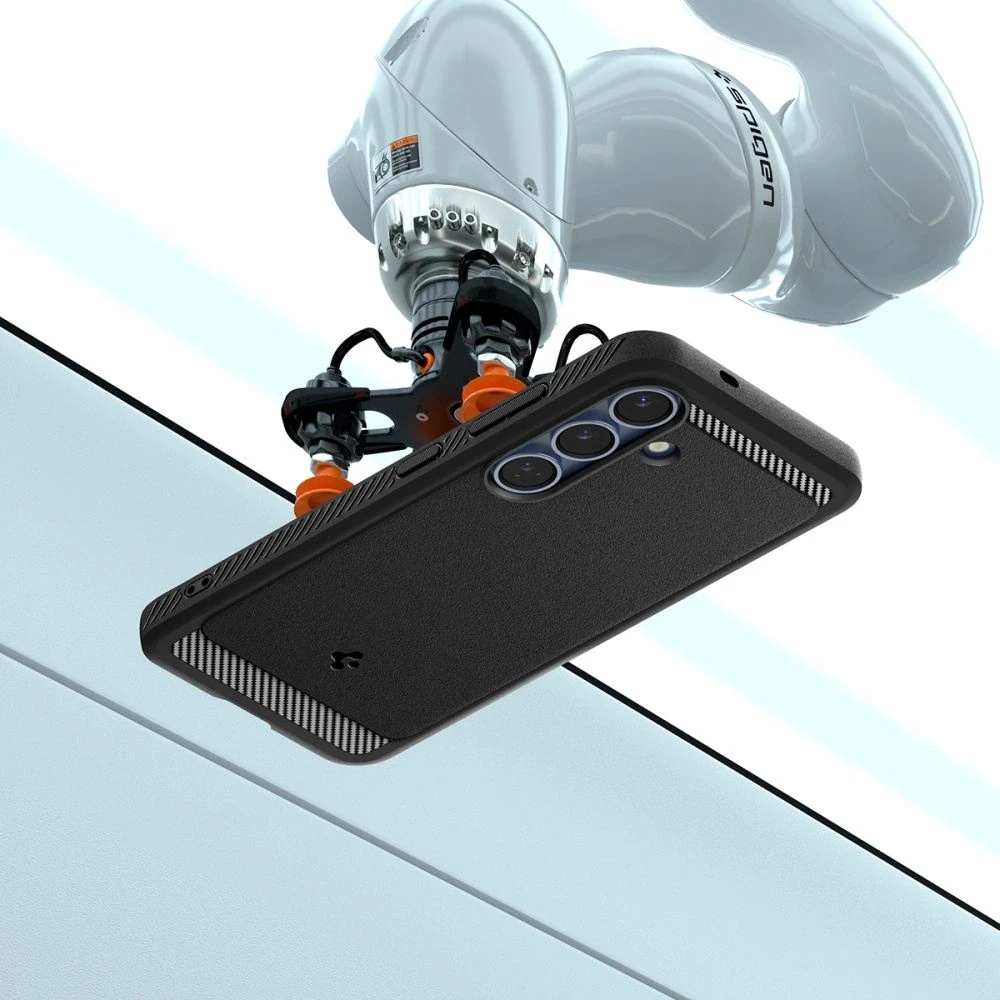 Dėklas Spigen Rugged Armor MagSafe, matinės juodos spalvos – Samsung Galaxy S25+