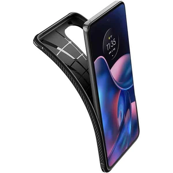 Dėklas Spigen Rugged Armor, juodas - Motorola Edge 2022