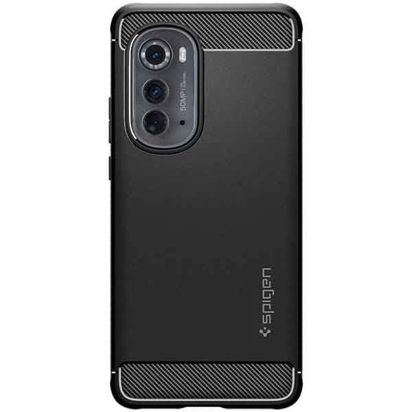 Dėklas Spigen Rugged Armor, juodas - Motorola Edge 2022