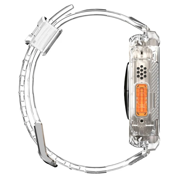 „Spigen Rugged Armor Pro“ dėklas – apyrankė su dėklu, skirta „Apple Watch Ultra“ 49 mm (skaidrus)