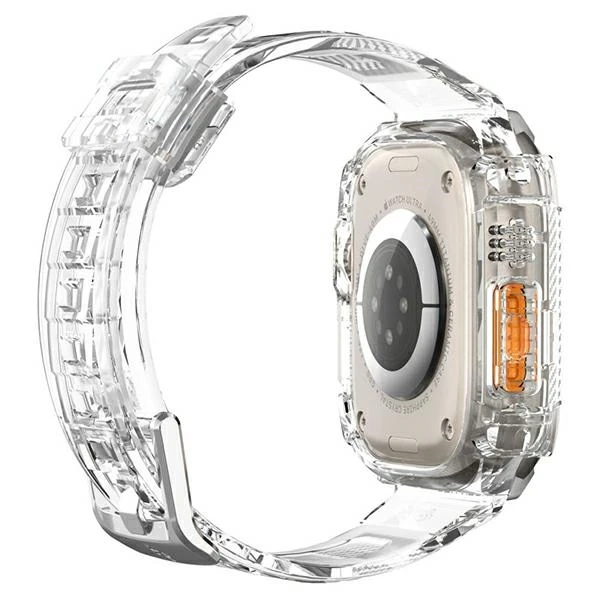 „Spigen Rugged Armor Pro“ dėklas – apyrankė su dėklu, skirta „Apple Watch Ultra“ 49 mm (skaidrus)
