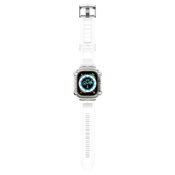 „Spigen Rugged Armor Pro“ dėklas – apyrankė su dėklu, skirta „Apple Watch Ultra“ 49 mm (skaidrus)