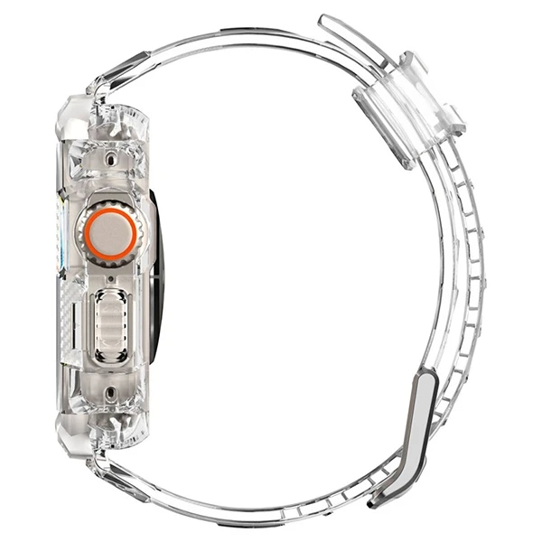 „Spigen Rugged Armor Pro“ dėklas – apyrankė su dėklu, skirta „Apple Watch Ultra“ 49 mm (skaidrus)