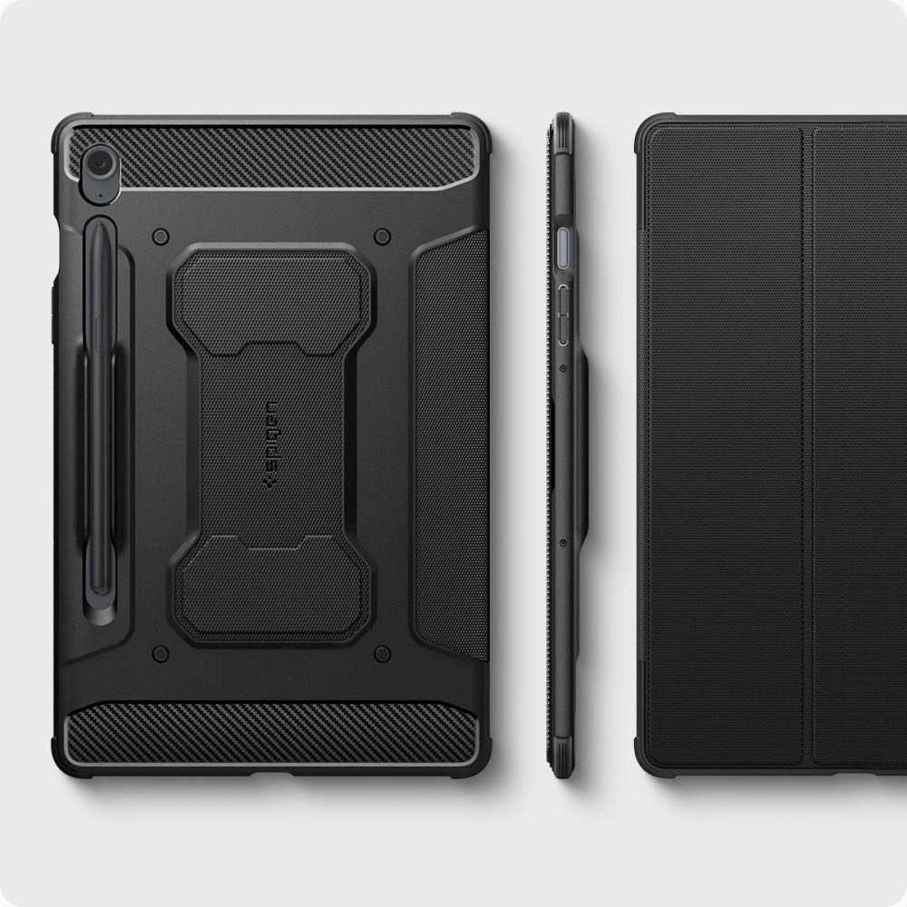 Spigen Rugged Armor Pro dėklas skirtas Samsung Galaxy Tab S9 FE 10.9'' X510 / X516B – juodos spalvos