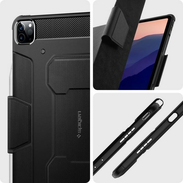 Spigen Rugged Armor Pro, juodos spalvos – Apple iPad Pro 12.9″ (2022/2021)