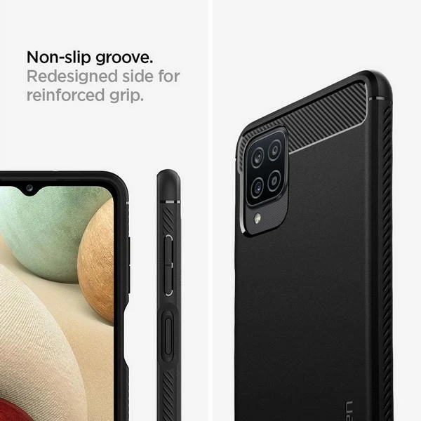 Dėklas SPIGEN RUGGED ARMOR GALAXY A12 MATTE Juodas