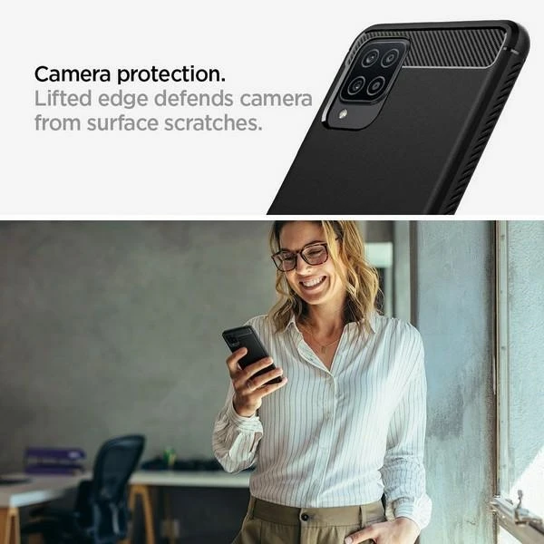 Dėklas SPIGEN RUGGED ARMOR GALAXY A12 MATTE Juodas
