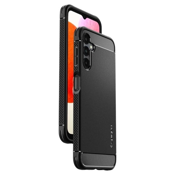 Spigen dėklas Rugged Armor, skirtas Samsung Galaxy A14 4G / LTE matinės juodos spalvos
