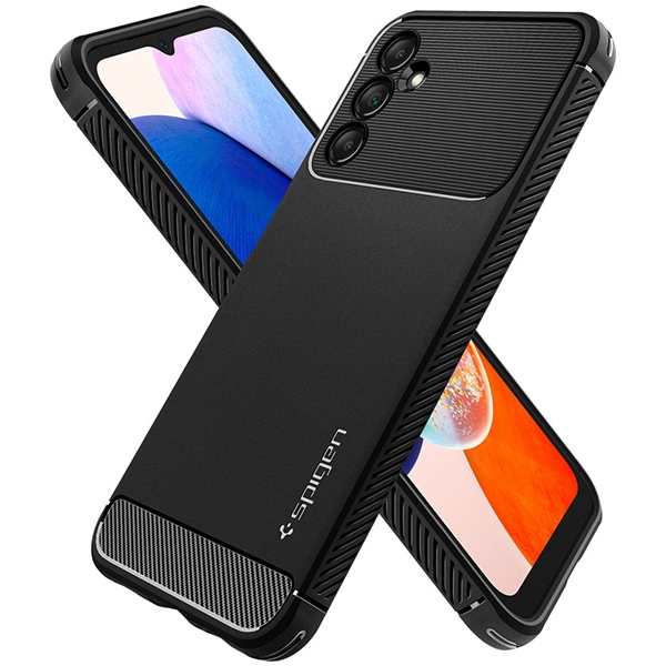 Dėklas Spigen Rugged Armor, juodas - Samsung Galaxy A14 5G