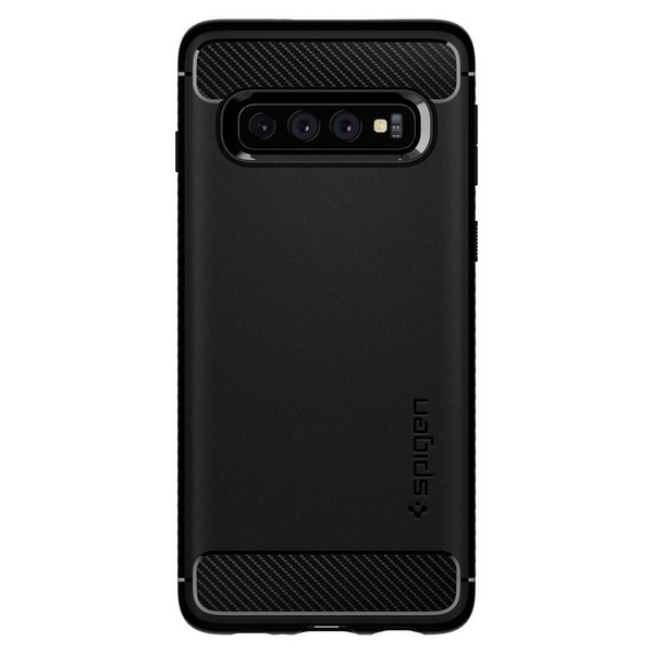 Spigen Rugged Armor - dėklas skirtas Samsung Galaxy S10 Juodas