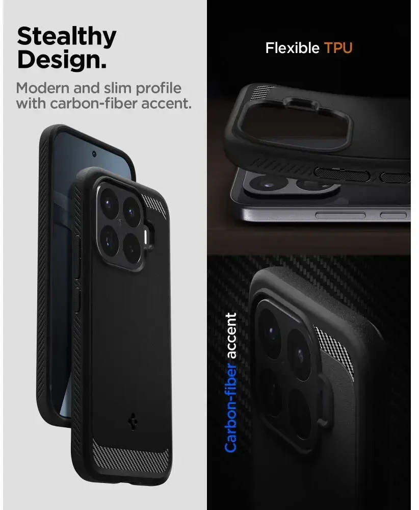 Dėklas SPIGEN RUGGED ARMOR XIAOMI 17T PRO MATTE Juodas