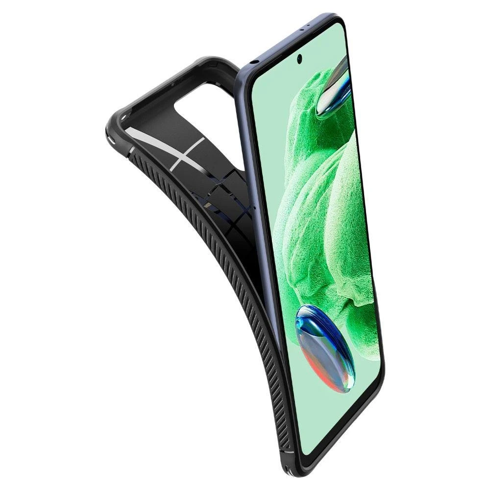 Dėklas Spigen Rugged Armor, juodas - Xiaomi Redmi Note 12 5G/ POCO X5 5G