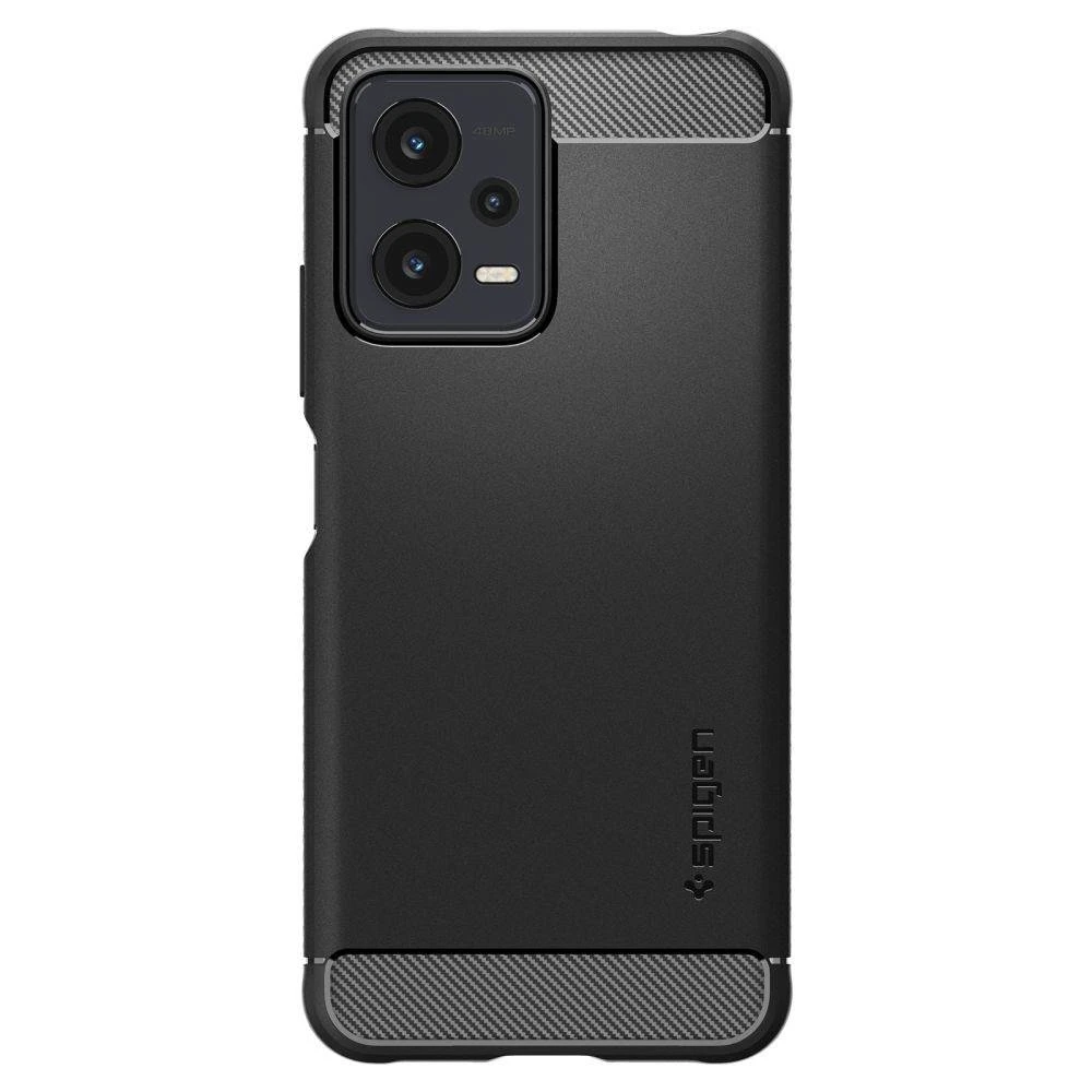 Dėklas Spigen Rugged Armor, juodas - Xiaomi Redmi Note 12 5G/ POCO X5 5G