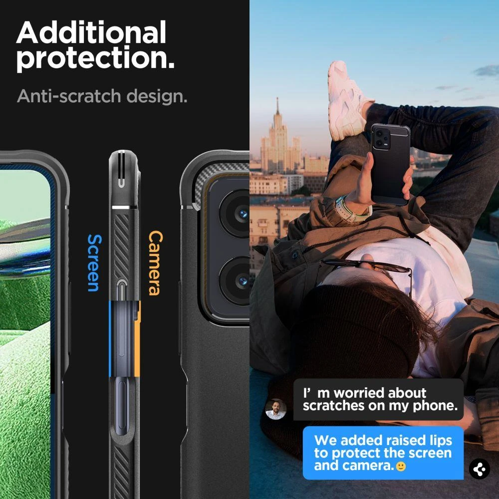 Dėklas Spigen Rugged Armor, juodas - Xiaomi Redmi Note 12 5G/ POCO X5 5G