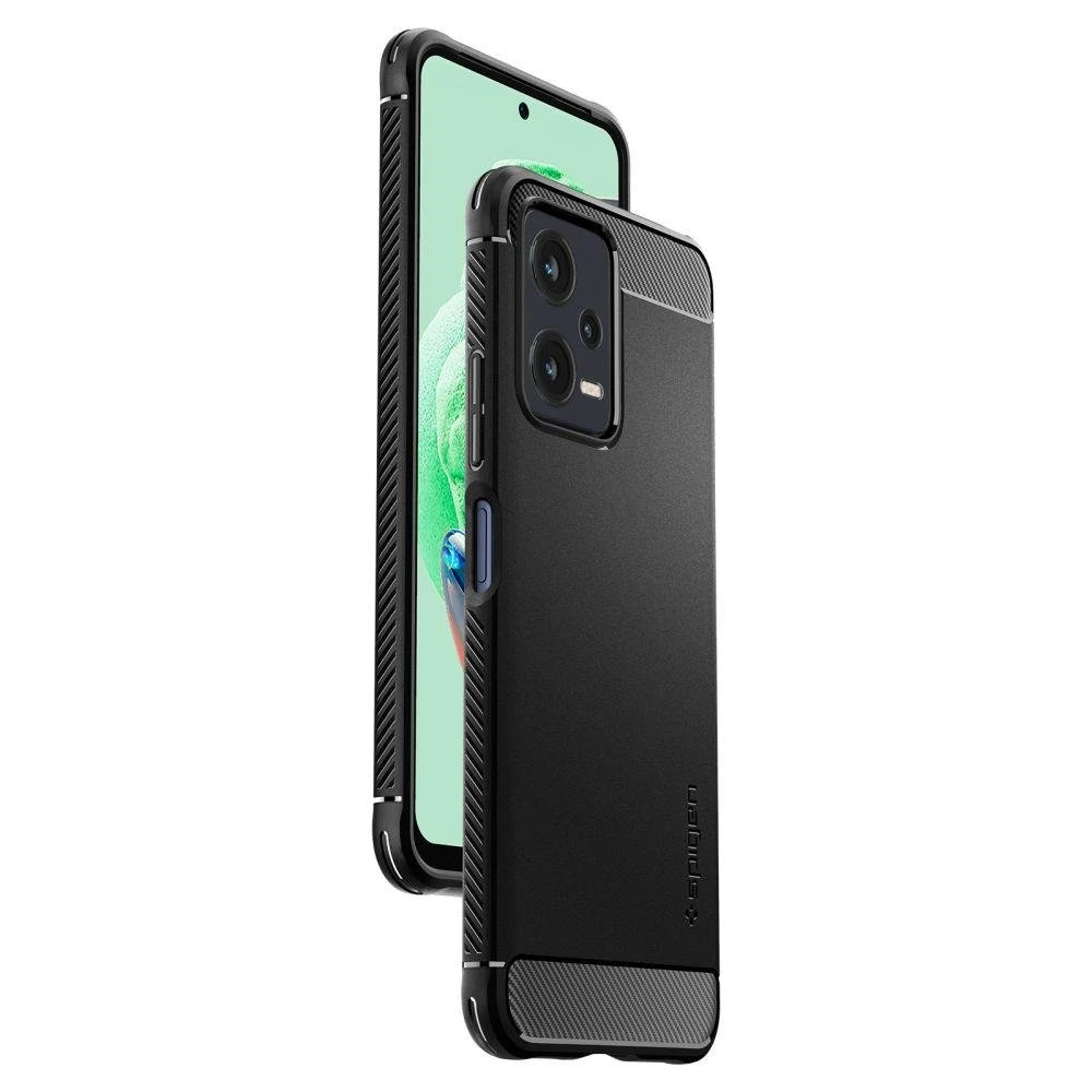 Dėklas Spigen Rugged Armor, juodas - Xiaomi Redmi Note 12 5G/ POCO X5 5G