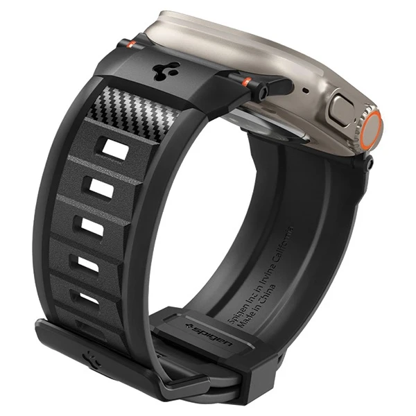 Dėklas Spigen Rugged Ultra apyrankė, matinės juodos spalvos – Apple Watch 49mm/46mm/45mm/44mm/42mm